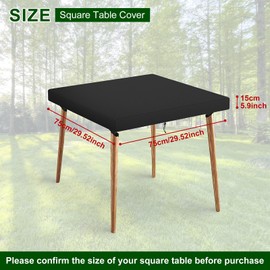 Delixike - Funda de mesa cuadrada para exteriores, impermeable, cubierta de mesa de patio, antiUV, para muebles de jardín, apto para muebles cuadrados de patio de 27 pulgadas, uso en exteriores y