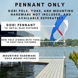 Dori Pennant Flag (White & French Blue, 14 Foot)