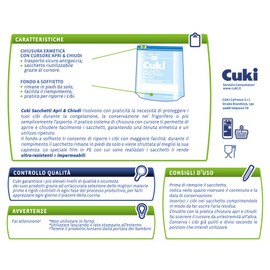 Cuki Kleine luftdichte durchsichtige Beutel zum Öffnen und Schließen, 1 l, 1 Packung mit 15 Stück