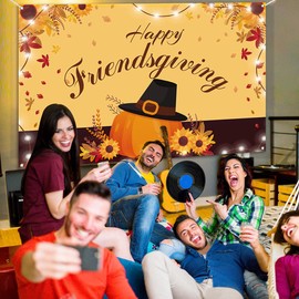 Fondo de fotos para fiestas de Acción de Gracias Feliz Amigos para fiestas de otoño, decoración de fiestas
