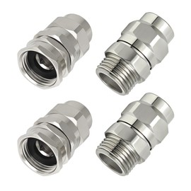 Solid Brass 5/8-Inch Garden Hose Repair Kit, Heavy-Duty Male and Female Replacement Ends Coupler, Leak-Proof Hose Mender and Connector Fittings (5/8"Garden Hose Repair Fitting 2Set)