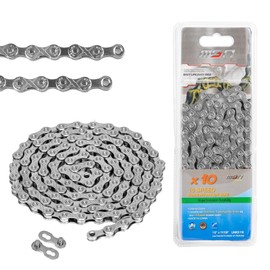 Hycline Bicycle Chain 6/7/8 Speed 9 Speed 10 Speed (6/7/8/9/10 Speed) Gear/Single Speed Alloy Steel Solid Road Bike Mountain Bike Bicycle Chain Shifter 10s 1/2x11/128 Inch 116 Links Silver