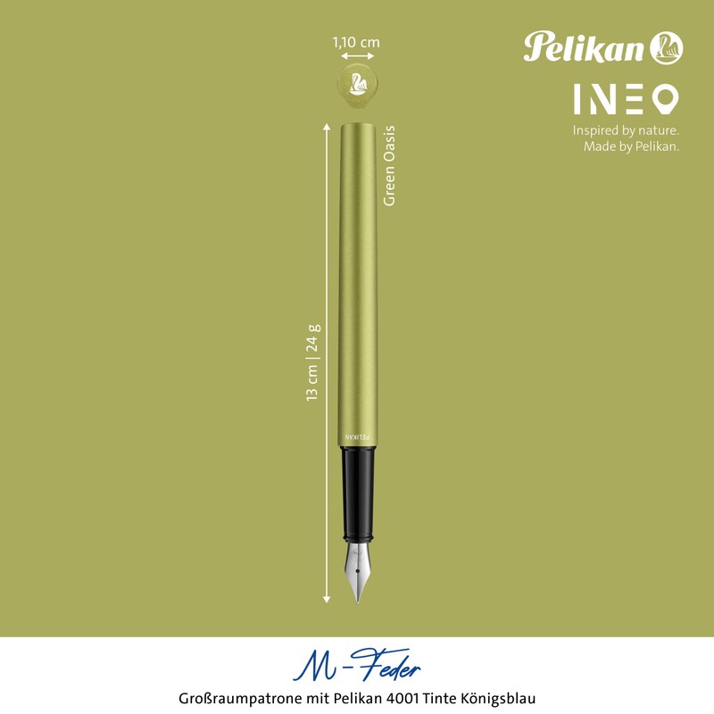 Pelikan Fountain Pen P6 Ineo Elements, Green Oasis, 1 Piece