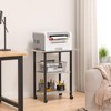 Lerliuo 3-Tier Printer Stand, Industrial Mobile Printer Table with Storage