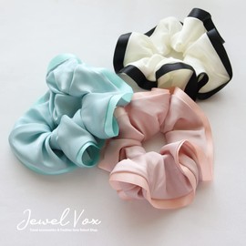 JewelVOX Scrunchie Hair Accessories, Hair Elastic, Piping, Satin, Stylish, Popular, Adult