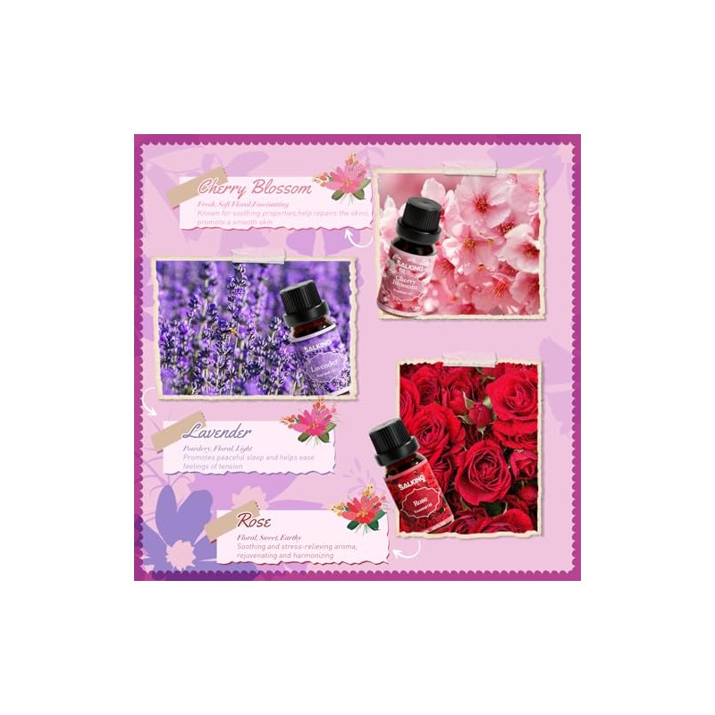 SALKING Set de Aceites Esenciales Florales, 6 x 10 ml