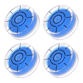 Kozelo 4pcs Small Circular Bubble Spirit Levels - [32mm Diameter 12mm Thickness] Mini Round Precision RV Level Leveling Tools for Travel Trailer Turntable Camera, Blue