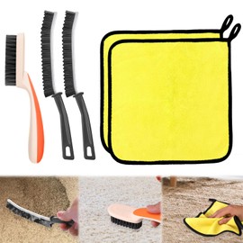 XANGNIER Carpet Scrub Cleaning Brush Kits,5pcs Rug Spot Cleaner Tools-Include Stiff Bristle Brush,Crevice Cleaning Brush and Leaning Cloth for Car,Automotive,Home,Sofa,Kitchen,Upholstery Stain Remover