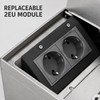 Square Metal Hidden Floor Socket Box with Multiple Outlet Configurations