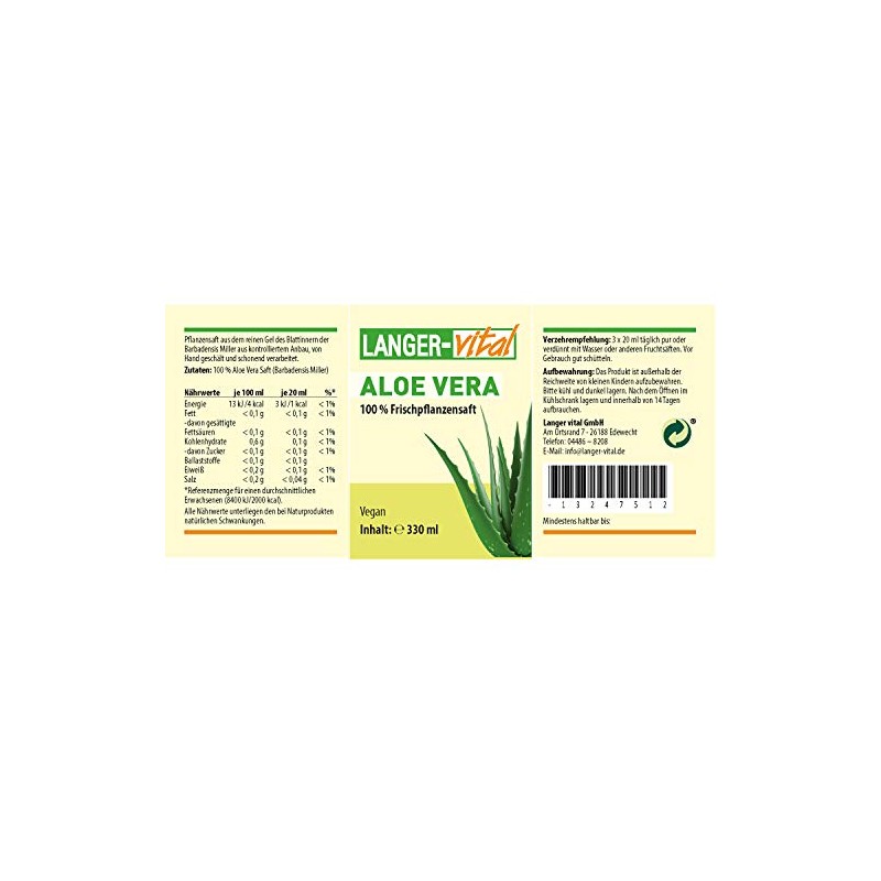 ALOE Vera Direct Juice 100% 330 ml Juice