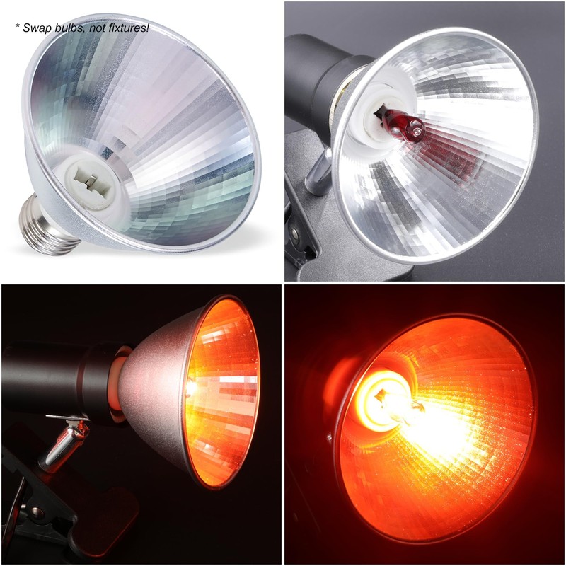 Heat Lamp for Chickens Coop Chick Brooder, Infrared Flood Light