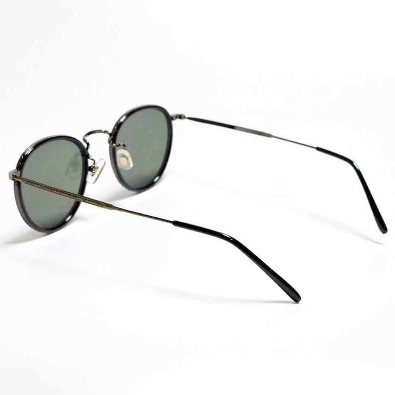 [FashionBerry] ブラック・アンティークゴールド×グリーン サングラス 度なしメガネ ファッションメガネ めがね 眼鏡 メンズ レディース 丸