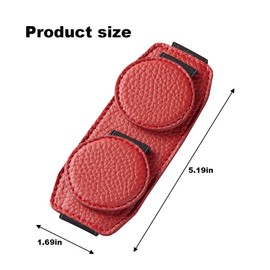 AUCELI Sunglass Holder for Car Visor, Magnetic Leather Vehicle Eyeglass Ticket Card Hanger Clip, Double Position Automotive Interior Glasses Organizer Accessories, Universal Fit (Red)