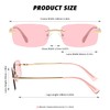 Fozono Retro Frameless Rectangle Sunglasses Womens Trendy Narrow Small Frame