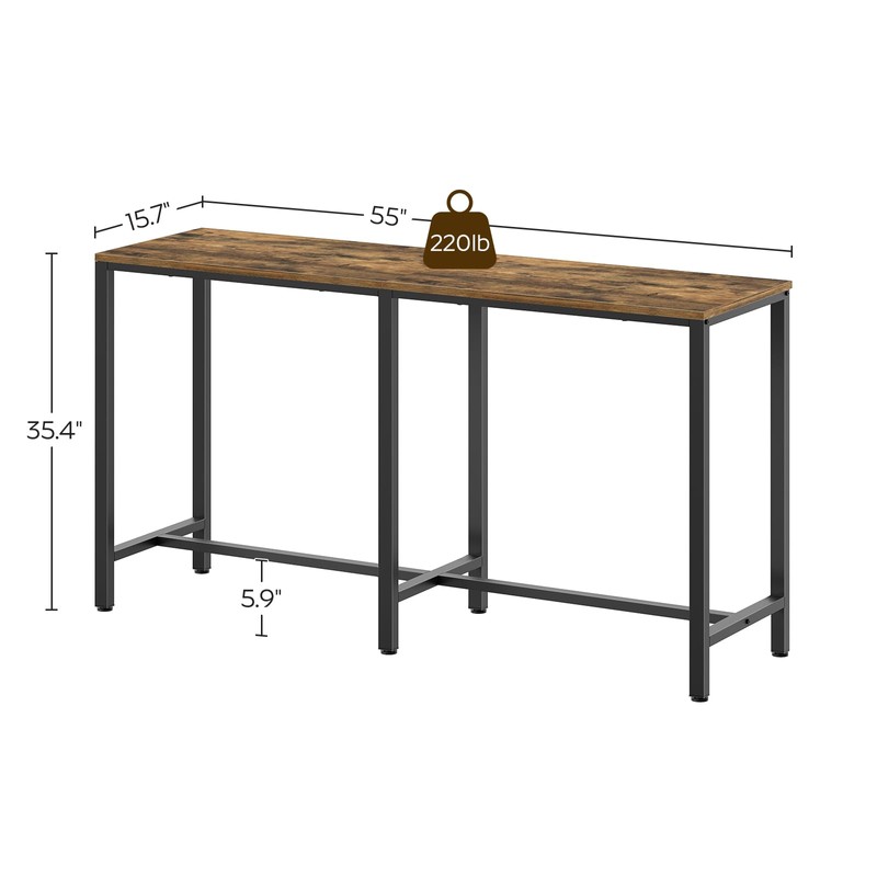 YATINEY 55" Long Bar Table, Counter Bar Height Table, High