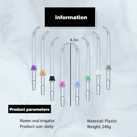 Replace 8 Pieces (8 Colours) High Pressure Water Flosser Tips - Water Flosser Replacement Head Compatible with Orthodontic Tips - The Perfect Water Flosser Experience