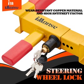 Wheel Lock Set, Adjustable Tire Lock Anti-Theft Security for Trailer, Car, SUV, Boat, Motorcycle, Golf Cart - Great Deterrent, 2 Packs, 6 Alike Keys