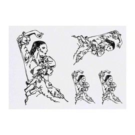 4 x 'Flamenco Dancer' Temporary Tattoos - Water Resistant, Skin-Safe, Non-Toxic Transfers, Mixed Sizes (TO00002825)