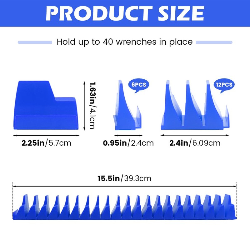 Wrench Organizer for 40 Wrenches, Improving Efficiency Magnetic Wrench Holder,