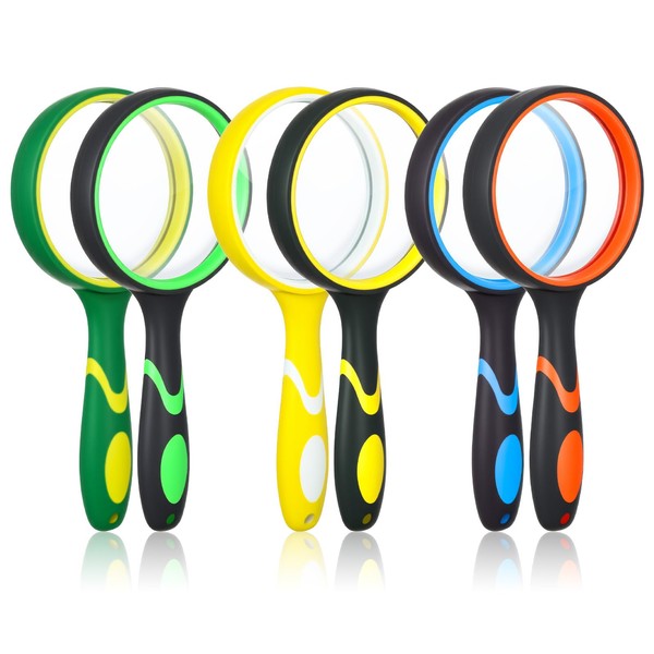 Wanmu 6Pcs 75mm 10X Magnifying Glass, Glasses Lens with Non-Slip