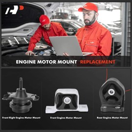 A-Premium Engine Motor and Transmission Mount Kit Compatible with Honda CR-V CRV 2002 2003 2004 2005 2006 L4 2.4L, Automatic Transmission, 3-PC Set, Replace# 50840-S7C-980, 50840-S6M-981