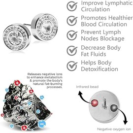 Lymphatic Earrings, 2 Pairs Histone Lymphvity Magnetotherapy Germanium Earrings Gold Silver Hypoallergenic Unique Elegant Hoop For Women Men Jewelry Gift (Gold and Silver)