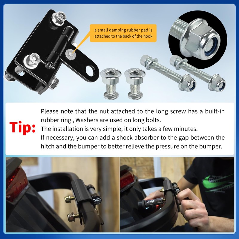Snowmobile Bumper Hitch, Snowmobile Sled Trailer Tow Hitching Kit Compatible