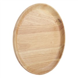 Round Wood Tea Tray Sushi Snacks Fruits Serving Plate Dish for Home Restaurant 18*18cm