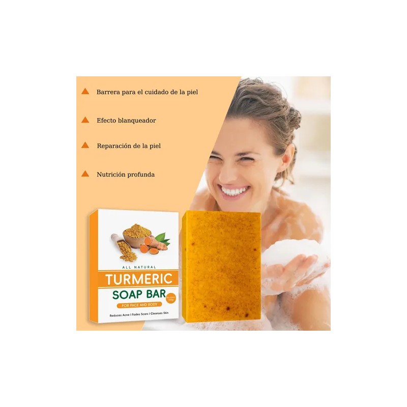 3pc Jabon De Baño Aclarante De Piel Jabón Cúrcuma De
