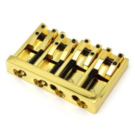 Unbranded Vintage 4 String Bass Bridge Tailpiece Top Load or String Through Body Gold