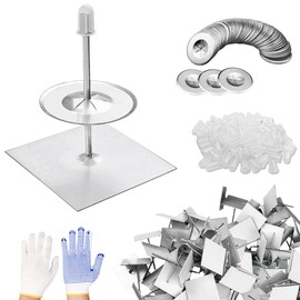 Zansens 300 Pcs Self Insulating Perforated Nails 2-1/2 Inch,100 Pcs 1.5 Inch Self Locking Washers Round,100 pcs Plastic Cap,Round Insulating Washers for Ceilings and Walls 100 Sets/300 Pcs