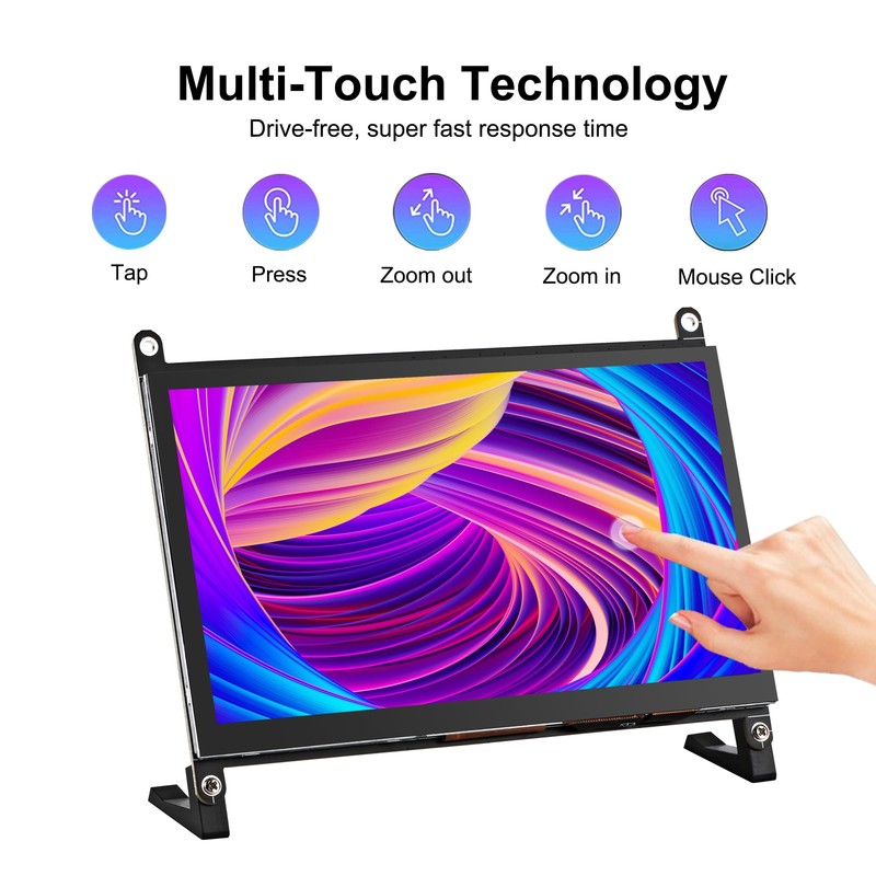 wisecoco 7 Inch Touchscreen Monitor for Raspberry Pi HDMI IPS