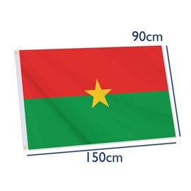 Burkina Faso Flag,3x5 FT Burkinabé Flag,36x60 Inch Large Digitial Double-Printed Durable 150D Thick Polyester Decorations with 2 Brass Grommet