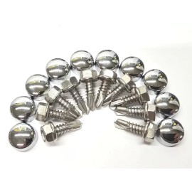 N/A (10) Lund Cab Sun Moon Visor Mounting Hardware Stainless Screws & Chrome Caps