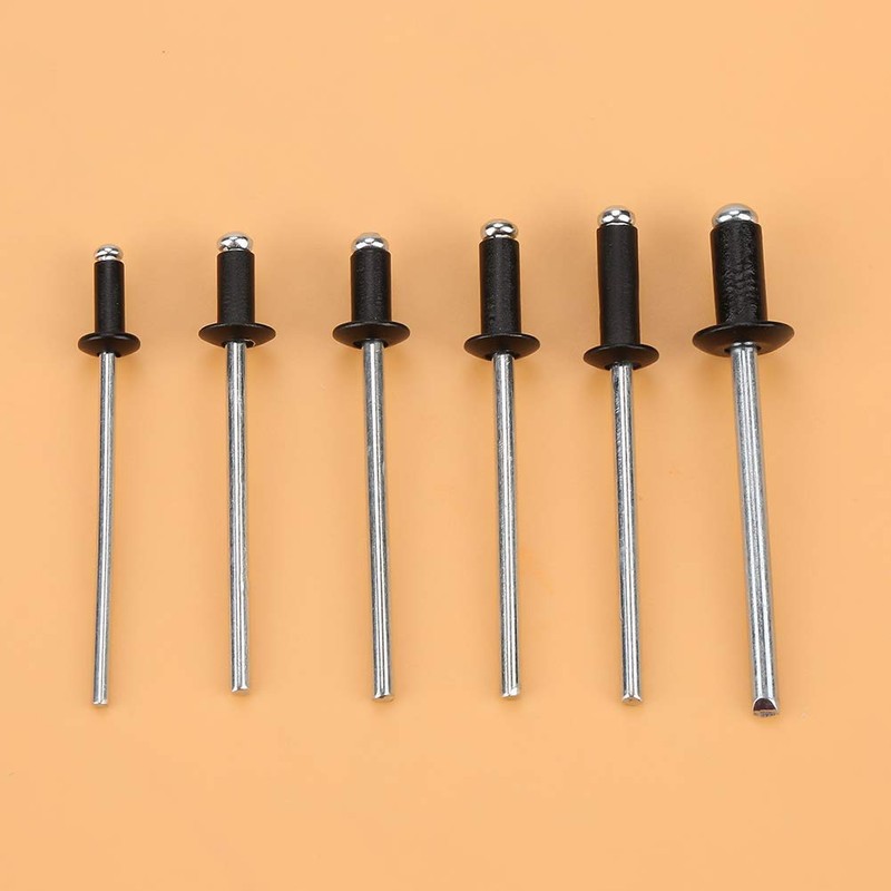 Black Aluminium Rivets, 120 Piece Aluminium Blind Rivet Mounting Assortment,