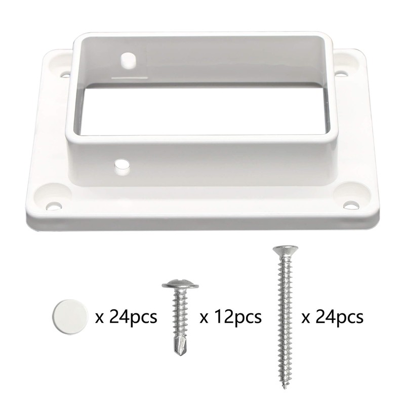 Aiwaiufu 2″ x 3.5″ White Vinyl Fence Brackets, Slotted Handrail