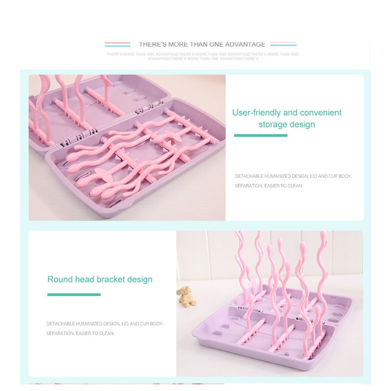 Baby Bottle Drying Rack PP Safe Foldable Portable Baby Bottle