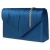 Girly Handbags Womens Satin Pleated Clutch Bag (Denim)