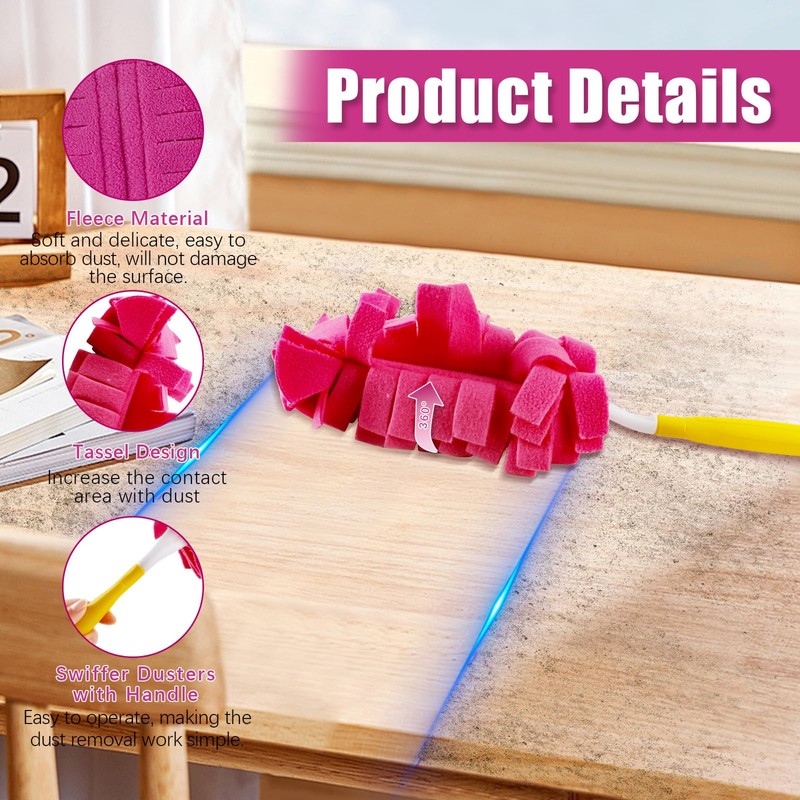 10 Pcs Fleece Duster Refills, Wet and Dry Dual Use