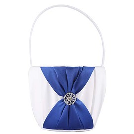 Satin and Artificial Crystal Jewelry to Decorate The Wedding Flower Girl Basket (Blue)