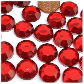 The Crafts Outlet 1,000pc Rhinestones Round 18mm - Flatback Devil Red Wine