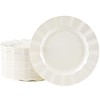 NZVCN 72 Pack Ivory Plastic Plates, 7" Disposable Wave Salad/Dessert
