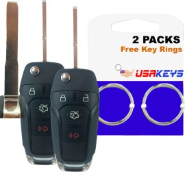 USAKEYS 2 For 2013 2014 2015 2016 Ford Fusion Keyless Entry Car Remote Flip Key Fob