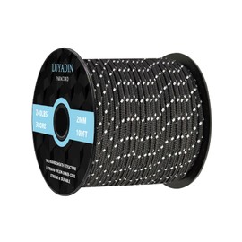 LUYADIN Reflective Paracord 240lb - Diameter 2mm Micro Utility Cord -3 Strand Parachute Spool Cord - 100ft 200ft,Paracord for Camping,Hiking,Fishing,Outdoor and DIY