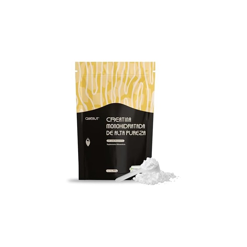 Creatina Monohidratada Creapure 450g – QÜENUT CRE450, 90 Porciones Veganas