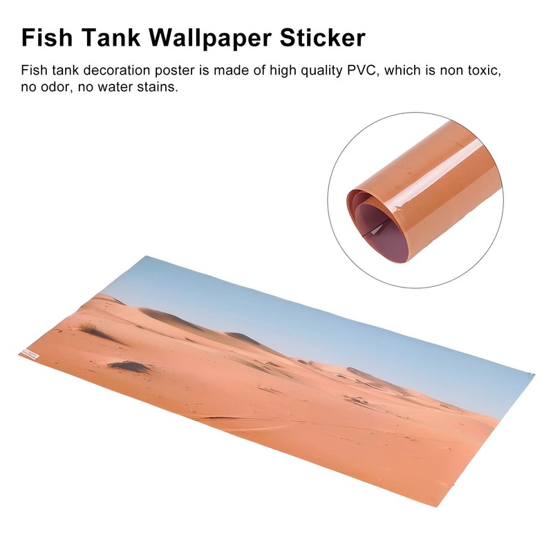 Aquarium Poster PVC Self Adhesive Waterproof 3D Desert Style Fish