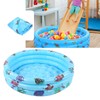 Kiddie Pool,Inflatable Ocean Pattern Pool Floats,3 Rings Kid Swimming Pool,