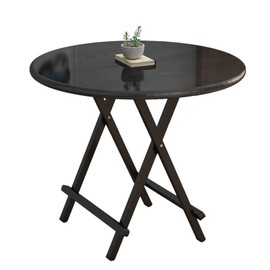 AUSHOPLAH Camping Tables, Side Table, Foldable, Dining Table, Balcony Table, Camping Table, Camping Side Table E08 (Round Black, 60 x 60 x 55 cm)