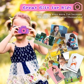 Seckton Kids Selfie Camera, Christmas Birthday Gifts for Girls&Boys Age 3-9, HD Digital Video Cameras for Toddler, Portable Toy for 3 4 5 6 7 8 Year Old Girls&Boys with 32GB SD Card (Lavender Purple)