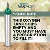 Dynarex Resp-O2 M6 Oxygen B-Cylinder with CGA 870 Post Valve